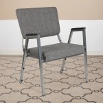 1500 lb. Rated Gray Antimicrobial Fabric Bariatric Medical Reception Arm Chair with 3/4 Panel Back