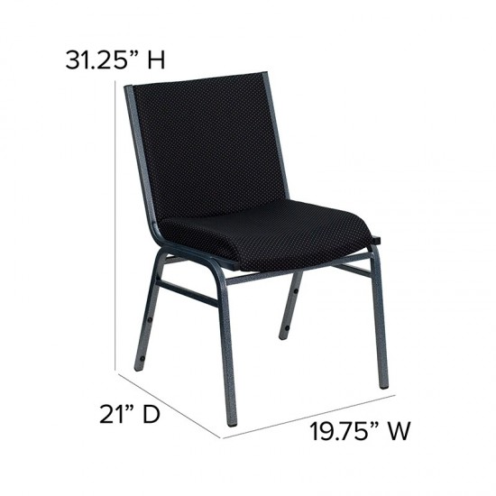 Heavy Duty Black Dot Fabric Stack Chair