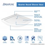 Prime 33 in. x 76 3/4 in. Semi-Frameless Clear Glass Sliding Shower Enclosure in Chrome with White Base and Backwalls