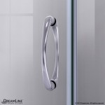 Prime 36 in. x 76 3/4 in. Semi-Frameless Clear Glass Sliding Shower Enclosure in Chrome with White Base and Backwalls