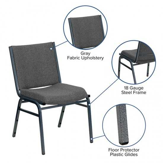 Heavy Duty Gray Fabric Stack Chair