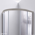 Prime 33 in. x 76 3/4 in. Semi-Frameless Clear Glass Sliding Shower Enclosure in Brushed Nickel with Base and Backwalls