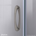 Prime 33 in. x 76 3/4 in. Semi-Frameless Clear Glass Sliding Shower Enclosure in Brushed Nickel with Base and Backwalls