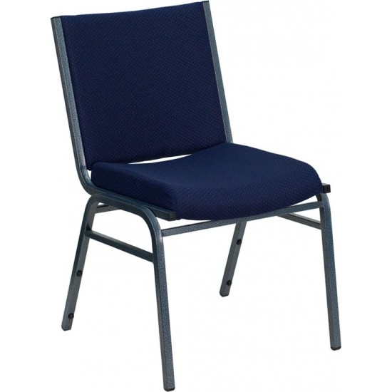 Heavy Duty Navy Blue Dot Fabric Stack Chair