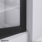 Prime 38 in. x 76 3/4 in. Semi-Frameless Clear Glass Sliding Shower Enclosure in Satin Black with Base and Backwalls