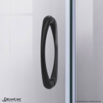 Prime 38 in. x 76 3/4 in. Semi-Frameless Clear Glass Sliding Shower Enclosure in Satin Black with Base and Backwalls