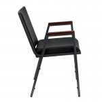 Heavy Duty Black Vinyl Stack Chair with Arms