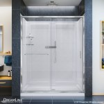 Infinity-Z 32 in. D x 60 in. W x 76 3/4 in. H Clear Sliding Shower Door in Chrome, Center Drain Base and Backwalls