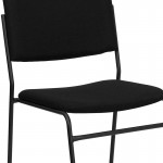 500 lb. Capacity High Density Black Fabric Stacking Chair with Sled Base