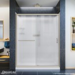Infinity-Z 32 in. D x 60 in. W x 76 3/4 in. H Frosted Sliding Shower Door in Brushed Nickel, Center Drain Base, Backwall