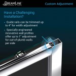 Infinity-Z 32 in. D x 60 in. W x 76 3/4 in. H Frosted Sliding Shower Door in Brushed Nickel, Center Drain Base, Backwall