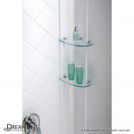 Infinity-Z 32 in. D x 60 in. W x 76 3/4 in. H Frosted Sliding Shower Door in Brushed Nickel, Center Drain Base, Backwall