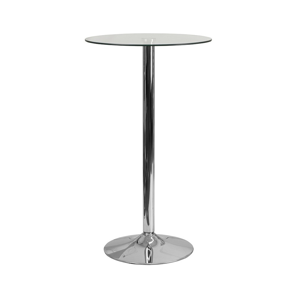 23.5'' Round Glass Table with 35.5''H Chrome Base 23.5'' Round Glass Table with 35.5''H Chrome Base