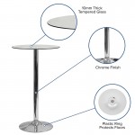 23.5'' Round Glass Table with 35.5''H Chrome Base