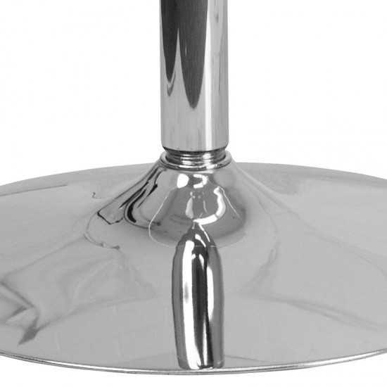 23.5'' Round Glass Table with 35.5''H Chrome Base