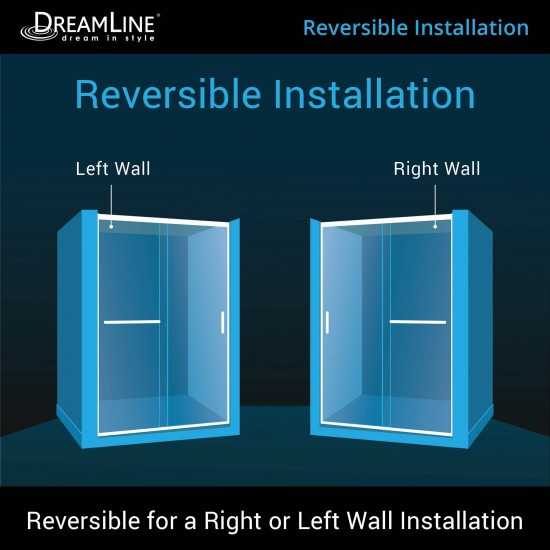 Infinity-Z 34 in. D x 60 in. W x 76 3/4 in. H Clear Sliding Shower Door in Chrome, Left Drain Base and Backwalls