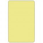 24''W x 48''L Rectangular Yellow Thermal Laminate Activity Table - Standard Height Adjustable Legs