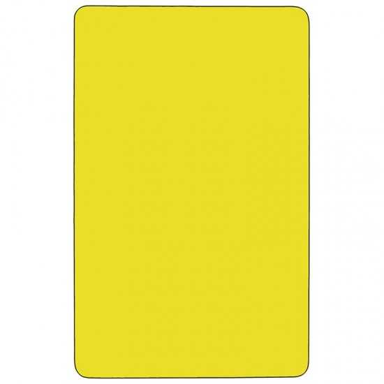 24''W x 60''L Rectangular Yellow HP Laminate Activity Table - Standard Height Adjustable Legs