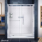 Infinity-Z 36 in. D x 60 in. W x 76 3/4 in. H Clear Sliding Shower Door in Chrome, Left Drain Base and Backwalls