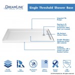 Infinity-Z 36 in. D x 60 in. W x 76 3/4 in. H Clear Sliding Shower Door in Chrome, Right Drain Base and Backwalls