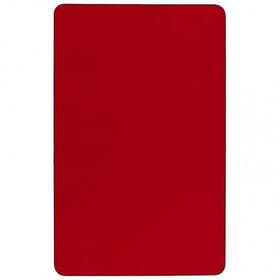 30''W x 60''L Rectangular Red Thermal Laminate Activity Table - Standard Height Adjustable Legs