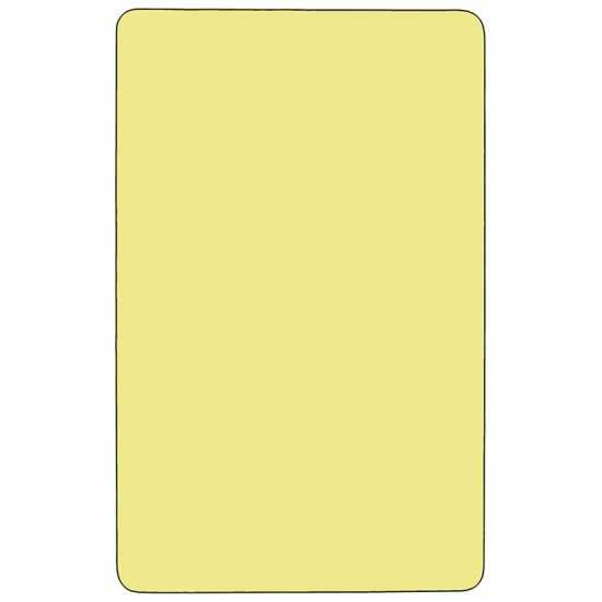 30''W x 60''L Rectangular Yellow Thermal Laminate Activity Table - Standard Height Adjustable Legs