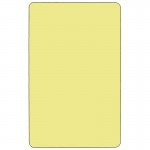 36''W x 72''L Rectangular Yellow Thermal Laminate Activity Table - Standard Height Adjustable Legs