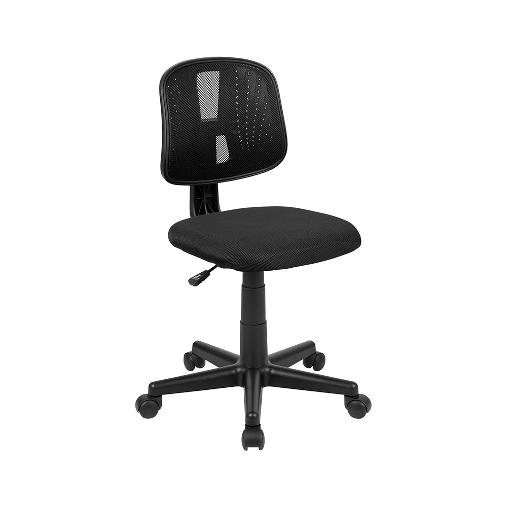 Flash Fundamentals Mid-Back Black Mesh Swivel Task Office Chair with Pivot Back, BIFMA Certified