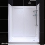 Infinity-Z 34 in. D x 60 in. W x 76 3/4 in. H Clear Sliding Shower Door in Satin Black, Right Drain and Backwalls