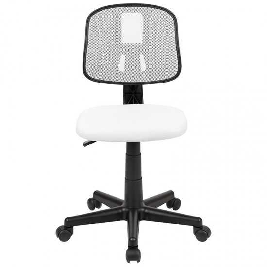 Flash Fundamentals Mid-Back White Mesh Swivel Task Office Chair with Pivot Back, BIFMA Certified