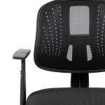 Flash Fundamentals Mid-Back Black Mesh Swivel Task Office Chair with Pivot Back and Arms, BIFMA Certified