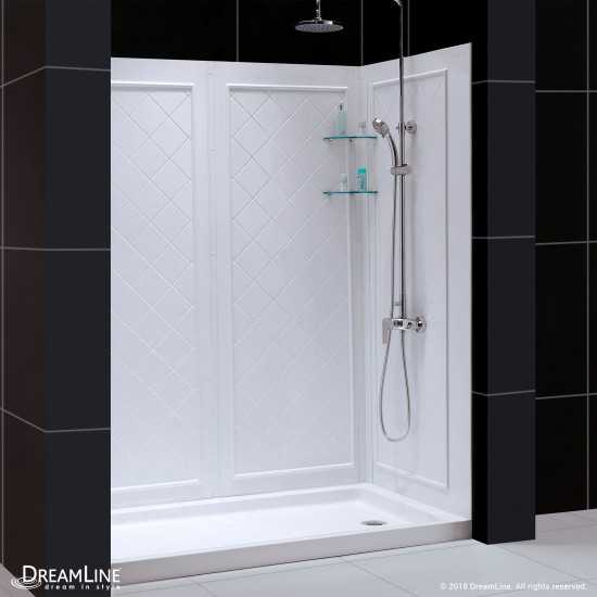 Infinity-Z 34 in. D x 60 in. W x 76 3/4 in. H Clear Sliding Shower Door in Oil Rubbed Bronze, Right Drain and Backwalls