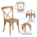 Stackable Oak Wood Cross Back Chair