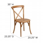 Stackable Oak Wood Cross Back Chair