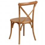 Stackable Oak Wood Cross Back Chair