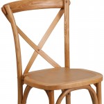 Stackable Oak Wood Cross Back Chair