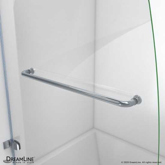 Aqua Uno 56-60 in. W x 58 in. H Frameless Hinged Tub Door with Extender Panel in Chrome