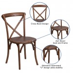 Stackable Pecan Wood Cross Back Chair