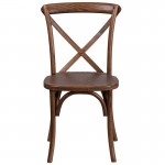 Stackable Pecan Wood Cross Back Chair