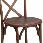 Stackable Pecan Wood Cross Back Chair