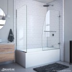 Aqua Uno 56-60 in. W x 30 in. D x 58 in. H Frameless Hinged Tub Door with Return Panel in Chrome