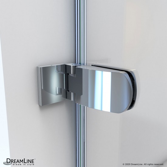 Aqua Uno 56-60 in. W x 30 in. D x 58 in. H Frameless Hinged Tub Door with Return Panel in Chrome