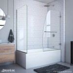 Aqua Uno 56-60 in. W x 30 in. D x 58 in. H Frameless Hinged Tub Door with Return Panel in Brushed Nickel