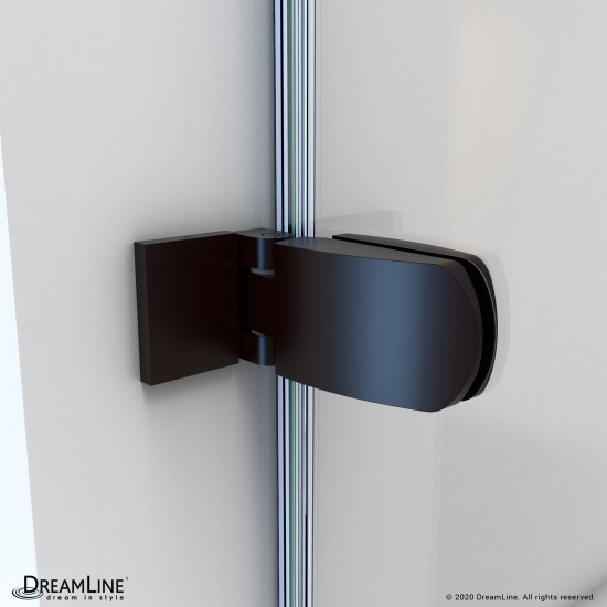 Aqua Uno 56-60 in. W x 30 in. D x 58 in. H Frameless Hinged Tub Door with Return Panel in Oil Rubbed Bronze
