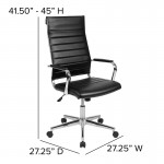 High Back Black LeatherSoft Contemporary Ribbed Executive Swivel Office Chair