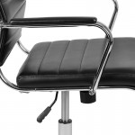 High Back Black LeatherSoft Contemporary Ribbed Executive Swivel Office Chair