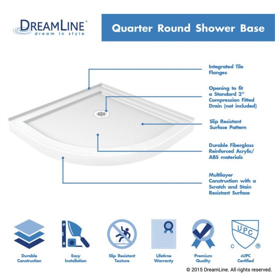 Prime 33 in. x 74 3/4 in. Semi-Frameless Frosted Glass Sliding Shower Enclosure in Chrome with White Base Kit