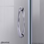 Prime 38 in. x 74 3/4 in. Semi-Frameless Frosted Glass Sliding Shower Enclosure in Chrome with White Base Kit