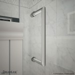 Unidoor Plus 38 in. W x 34 3/8 in. D x 72 in. H Frameless Hinged Shower Enclosure in Chrome