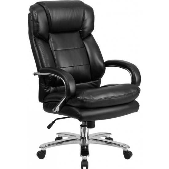 Big & Tall Office Chair | Black LeatherSoft Swivel Executive Desk Chair with Wheels